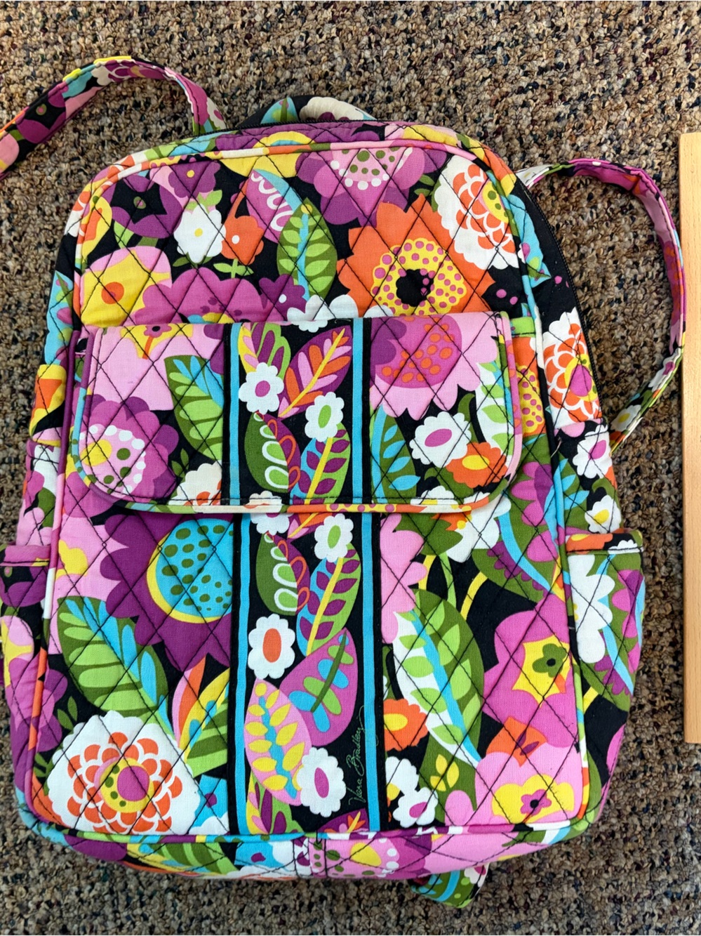 Vera Bradley Pink Multi Quilted Floral Backpack